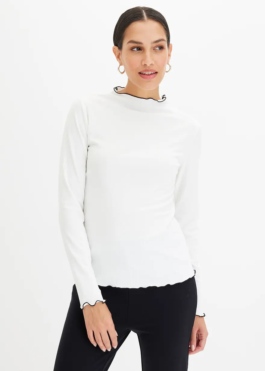 Geripptes Langarmshirt