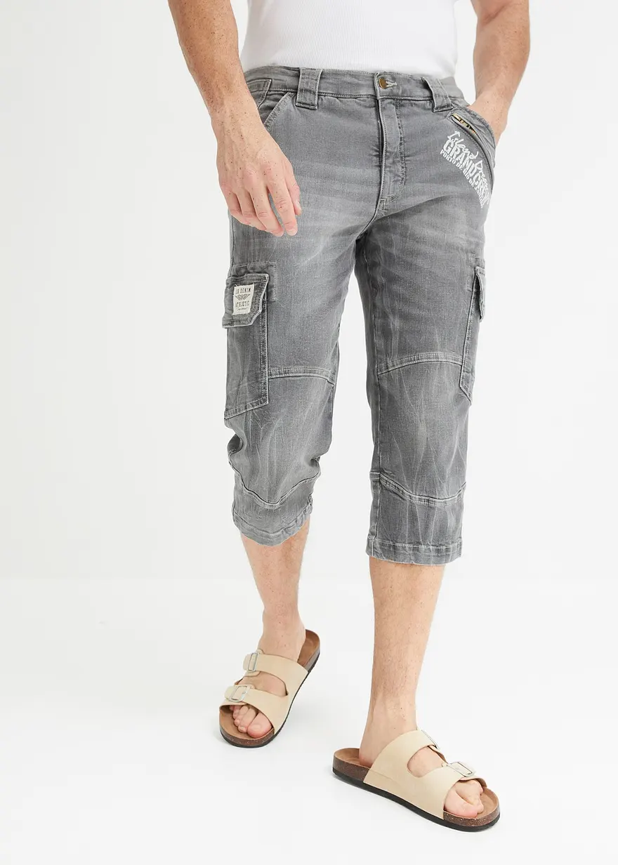 3/4-Jeans mit Cargotaschen, Realaxed Fit