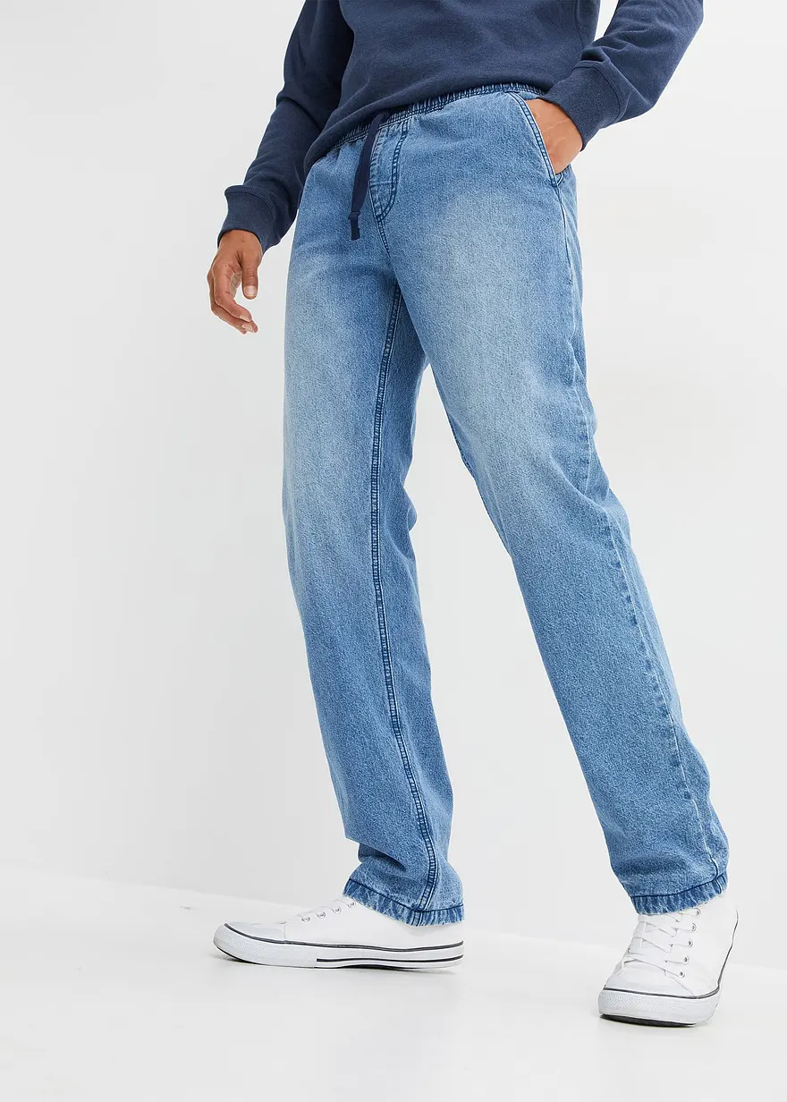Thermo Regular Fit Schlupf-Jeans mit Flanellfutter, Straight