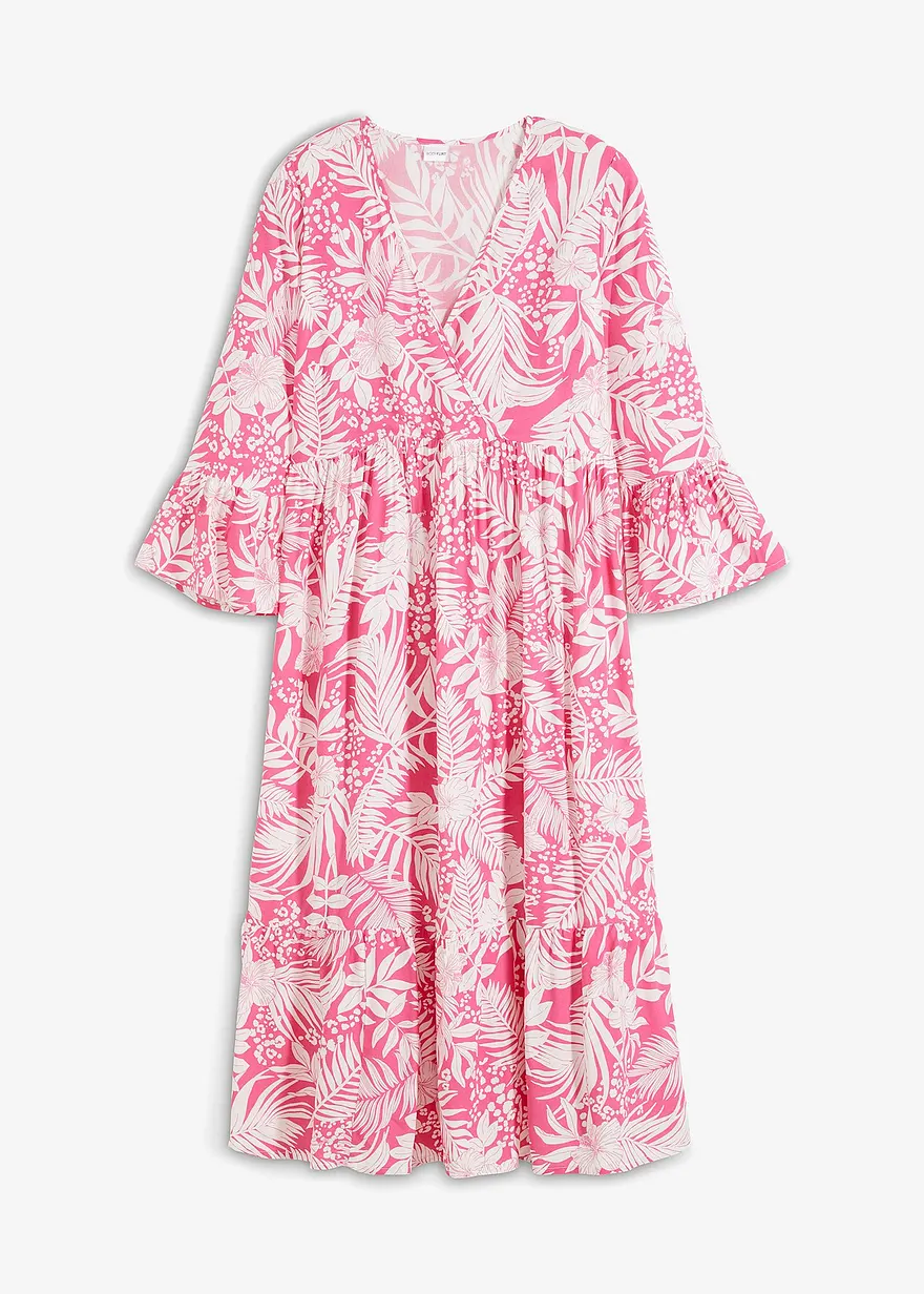 bedrucktes Tunika-Kleid aus fließender Viskose