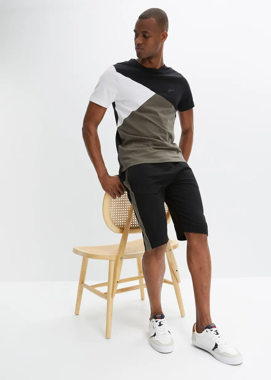 T-Shirt und Sweat-Bermuda aus reiner Baumwolle (2-tlg.Set)