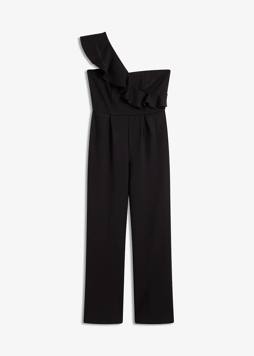 One-Shoulder-Jumpsuit aus leichter Viskose