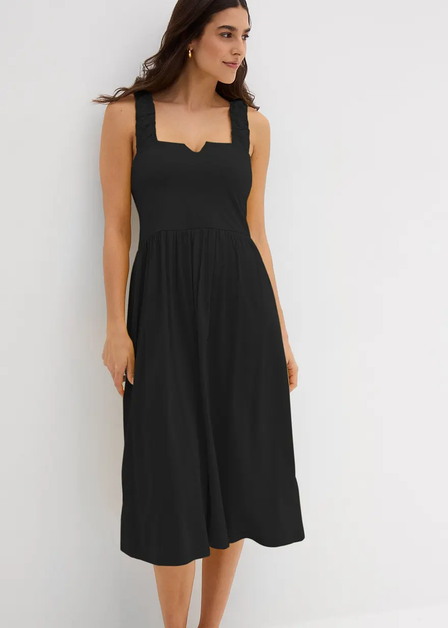 Shirtkleid mit leicht ausgestelltem Saum aus Baumwoll-Viskose-Mix