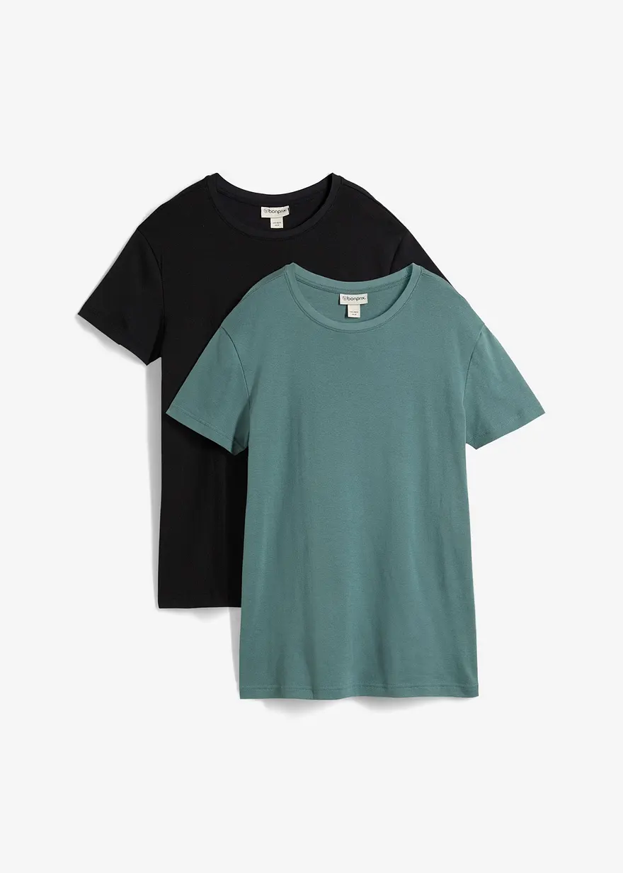 T-Shirt (2er Pack) in Ripp-Qualität, Slim Fit