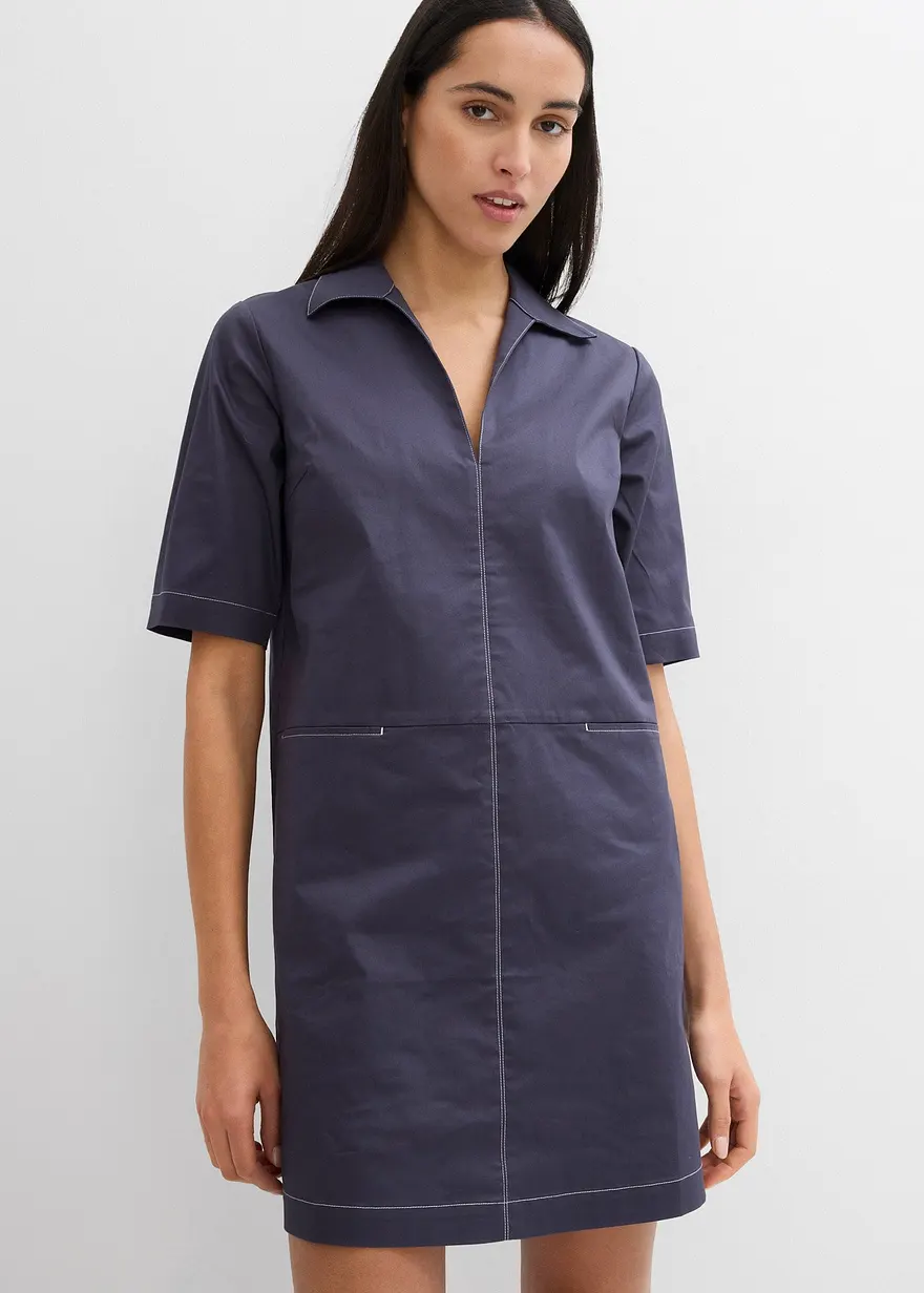 Blusenkleid aus elastischem Baumwoll-Mix