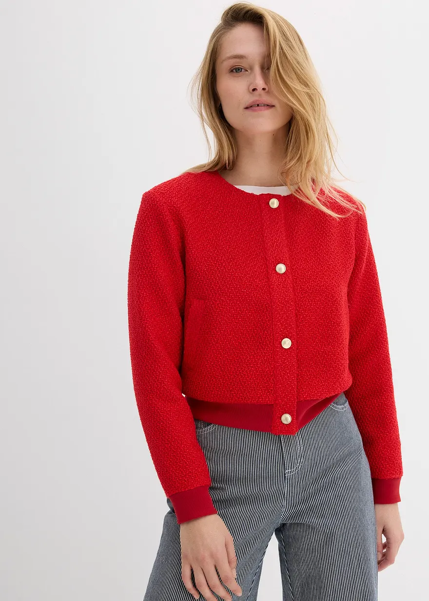 Blouson aus kuscheligem Bouclé