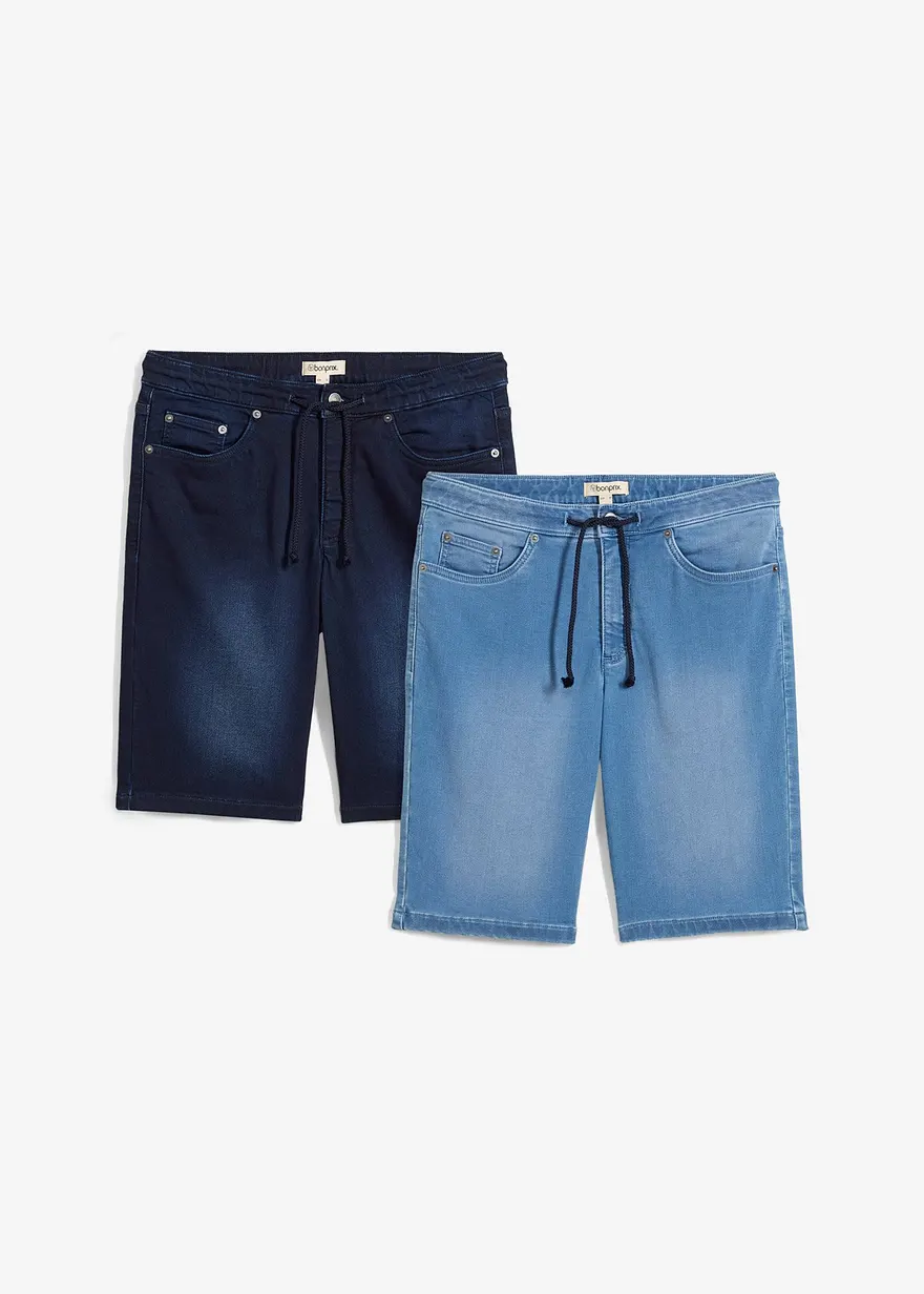 Sweat-Jeans-Bermuda Regular Fit (2er Pack)