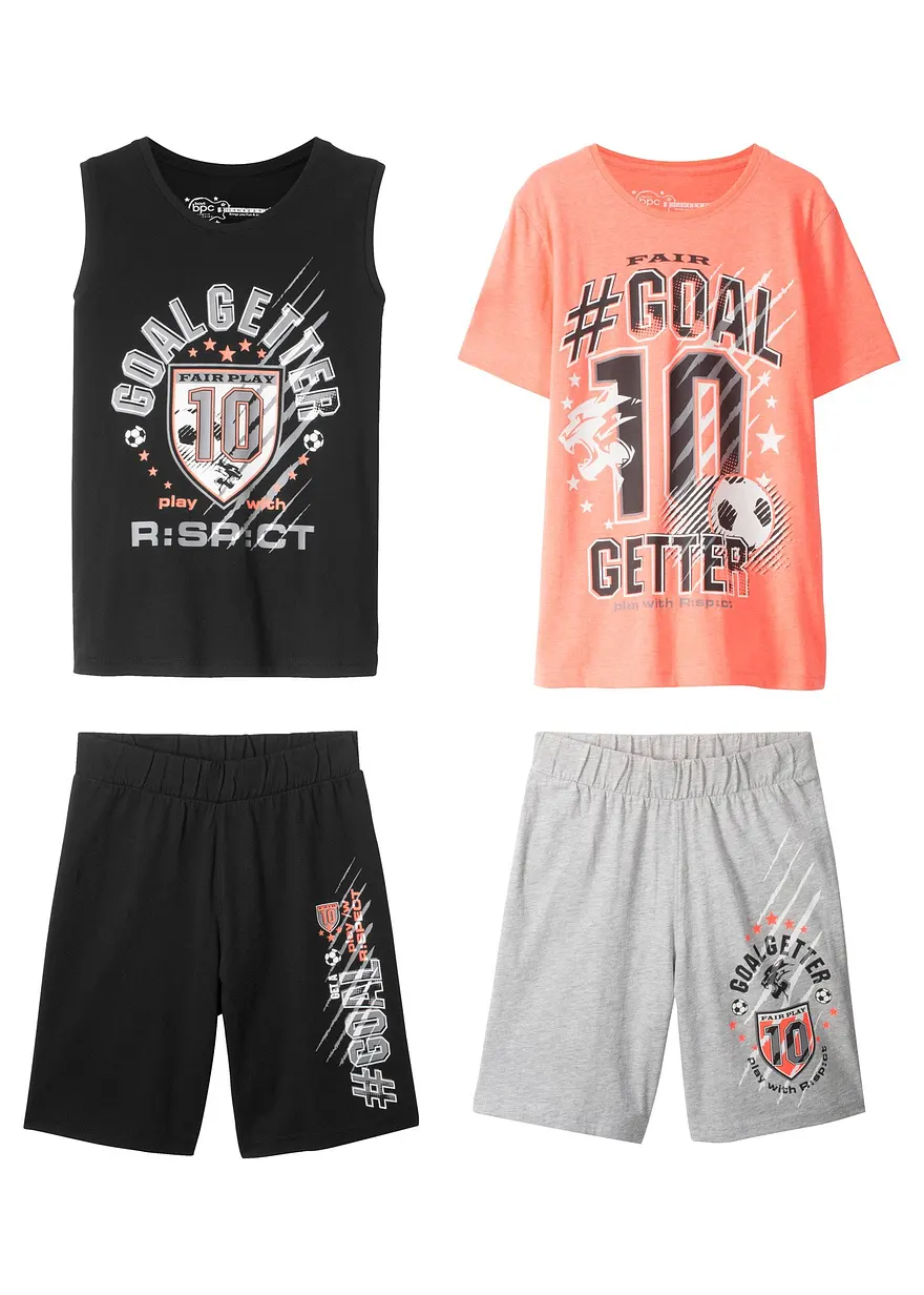 Jungen T-Shirt + Tanktop + Bermudas (4-tlg. Set)