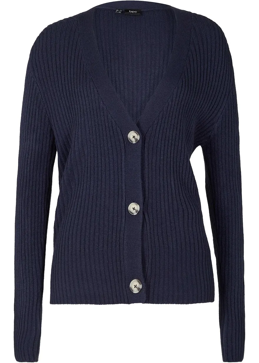 Gerippte Strickjacke