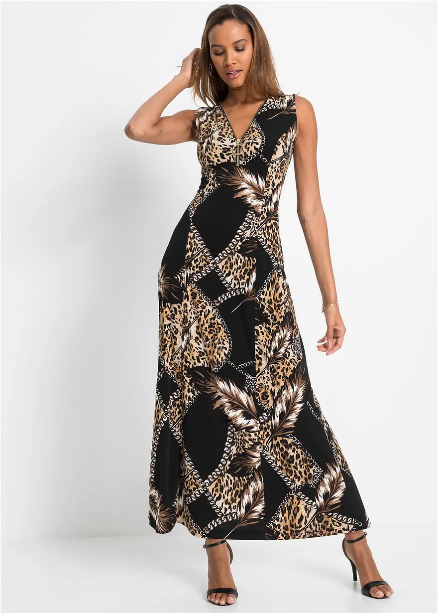 Maxikleid mit tiefem Ausschnitt
