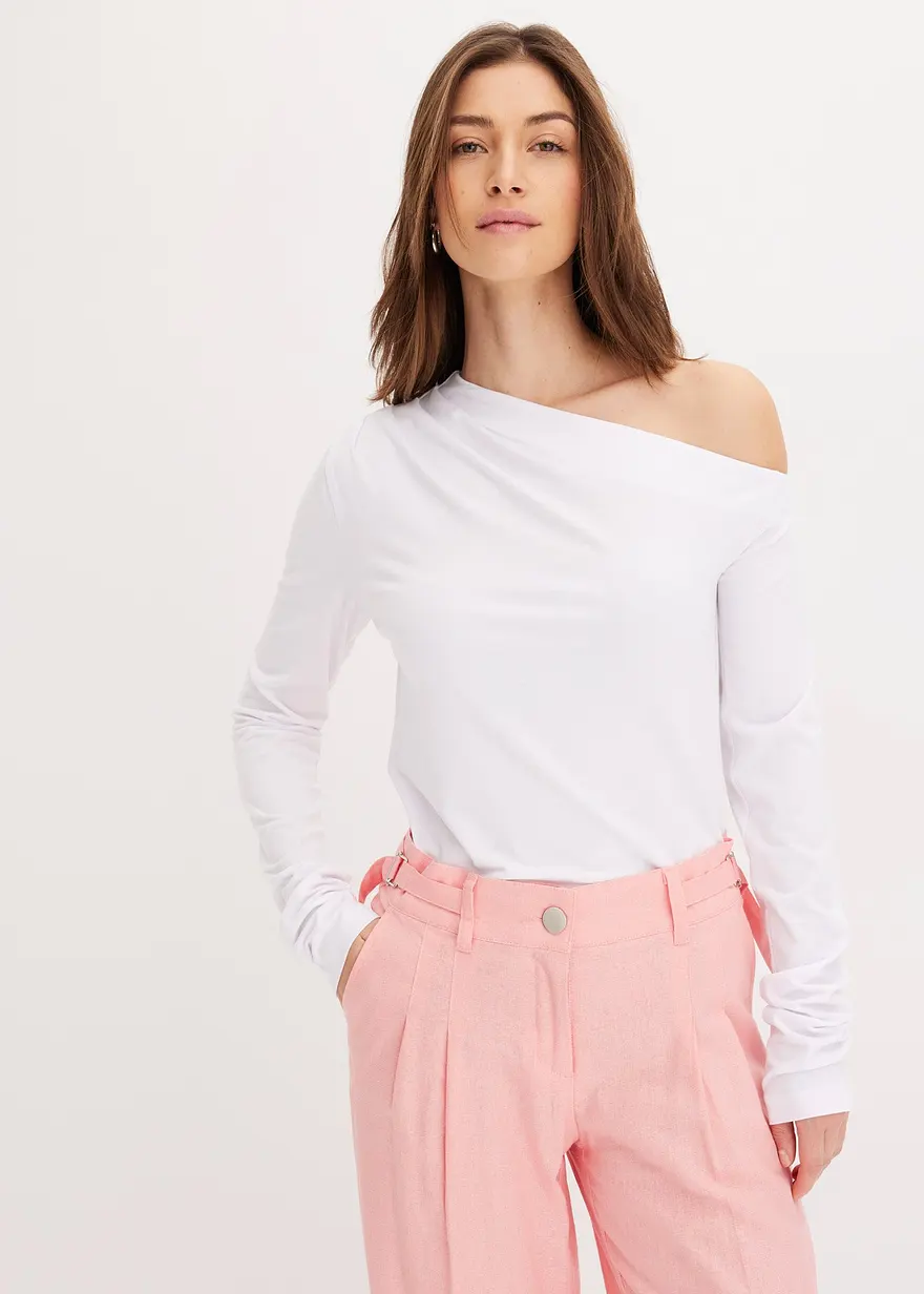 Off-Shoulder-Shirt mit Raffung