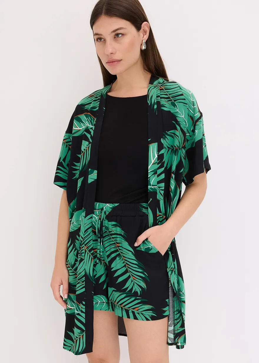 Kimono-Bluse aus fließender Viskose