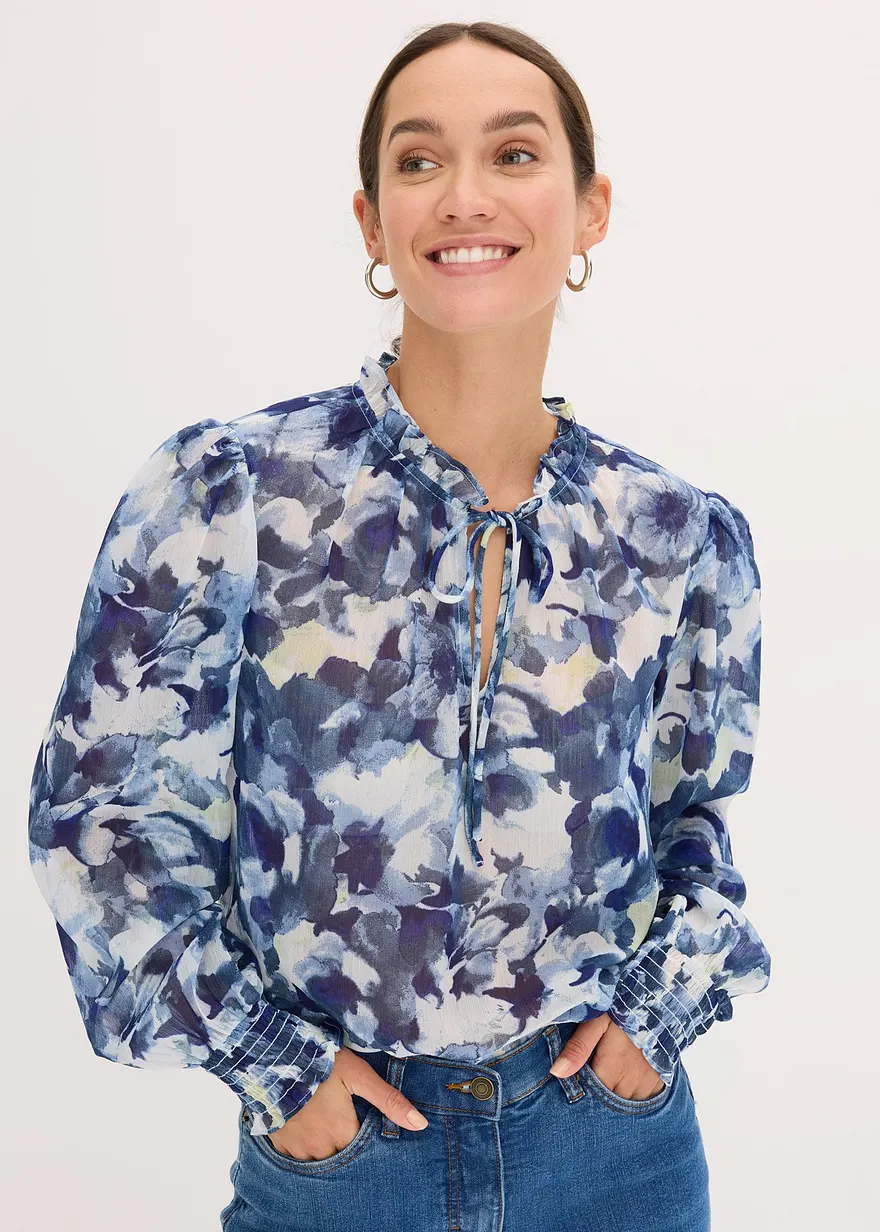 bedruckte Chiffonbluse