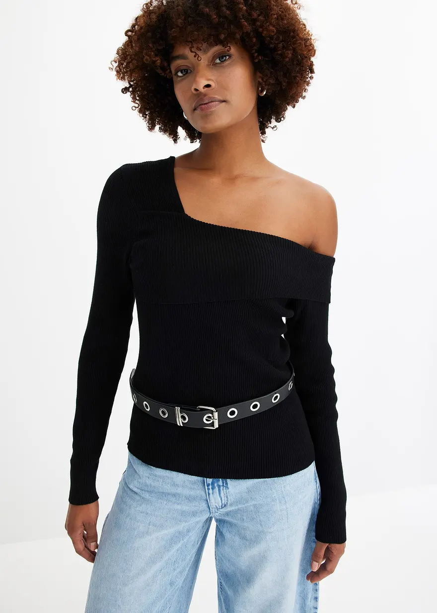 Kurzer Off-Shoulder-Pullover