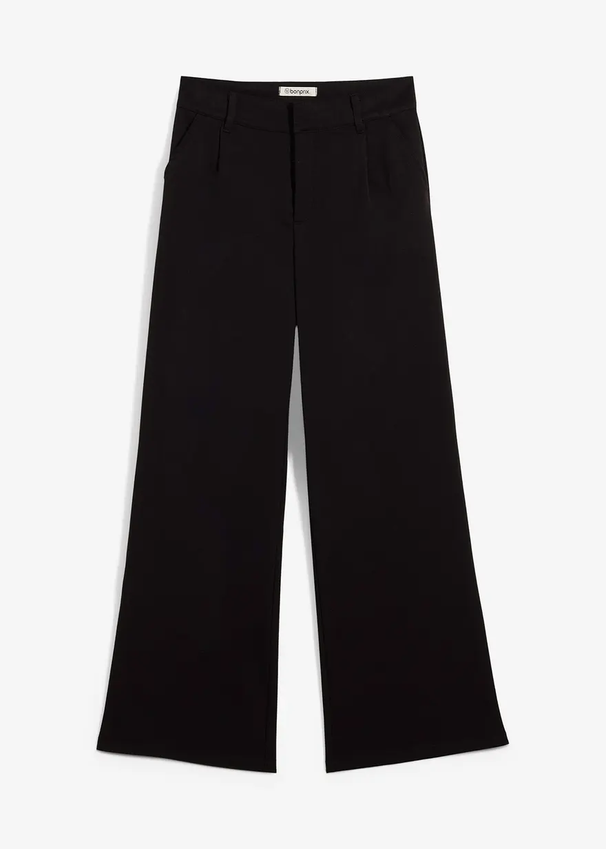 Weite Bundfaltenhose aus Viskosemix