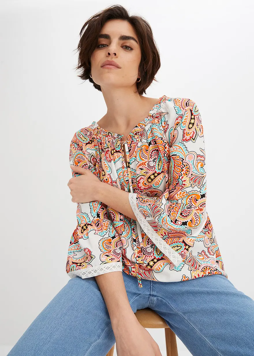 bedruckte Bluse aus Viskose