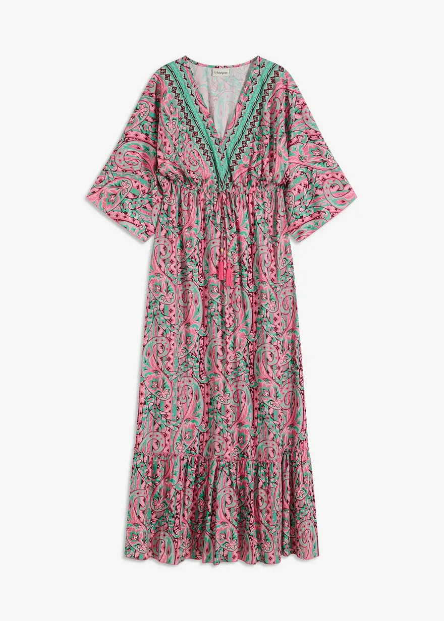bedrucktes Maxikleid aus fließender Viskose