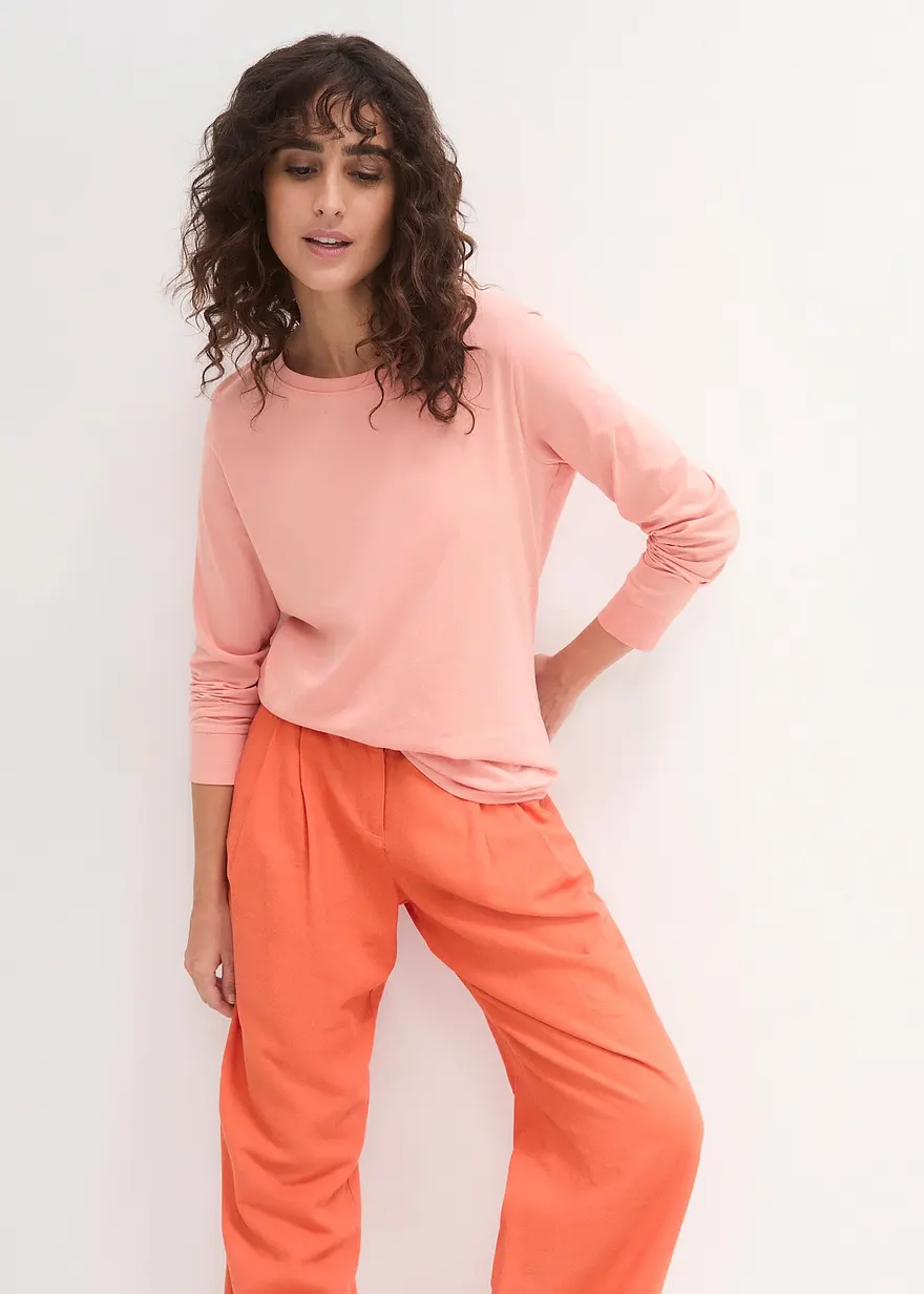 Longshirt mit Rundhalsausschnitt, Langarm (5er Pack)