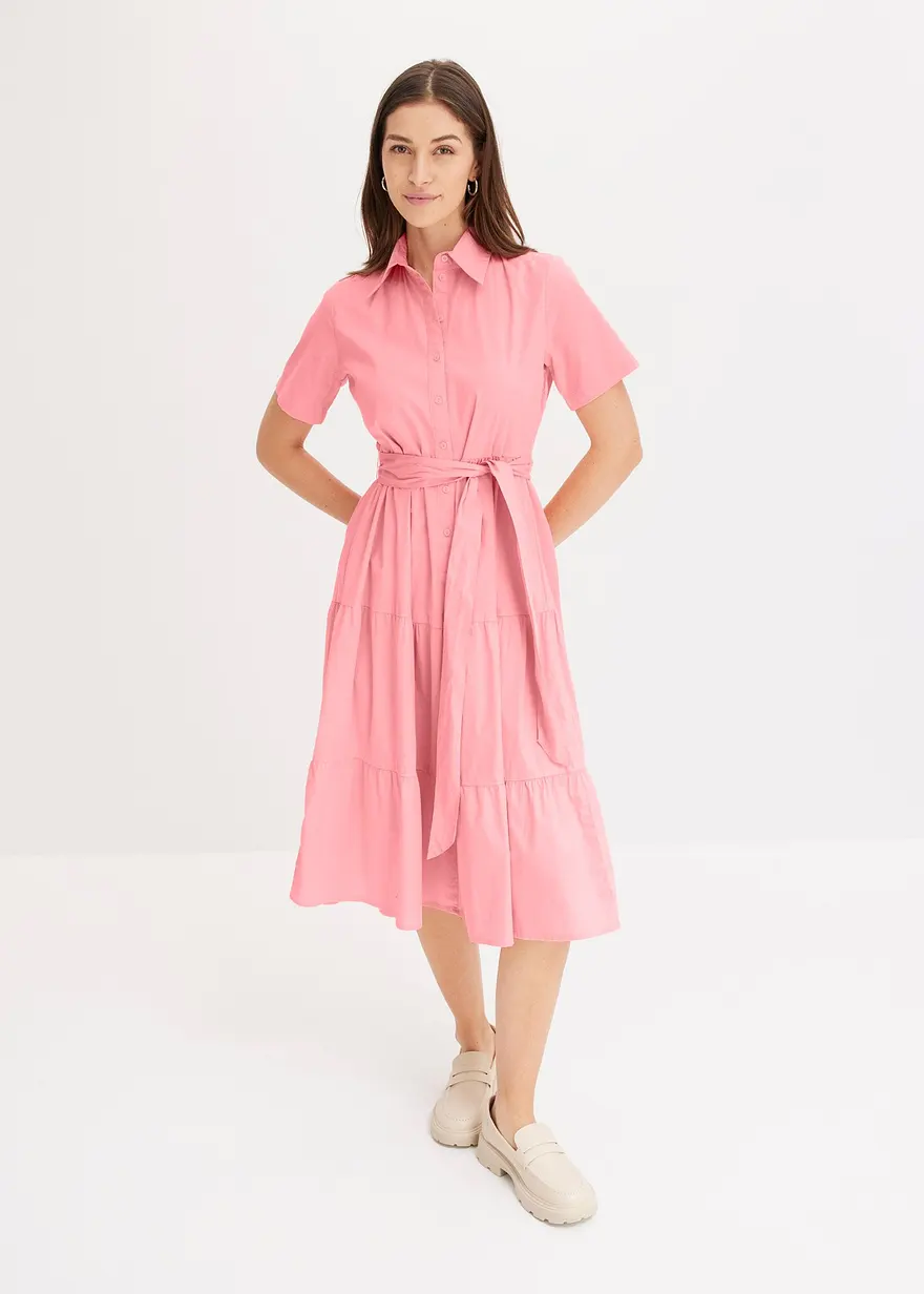 Blusenkleid aus elastischem Baumwoll-Mix