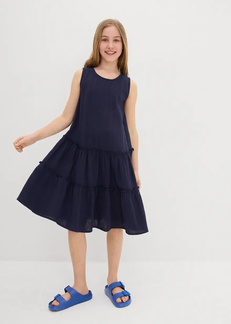 Midikleid aus luftigem Musselin