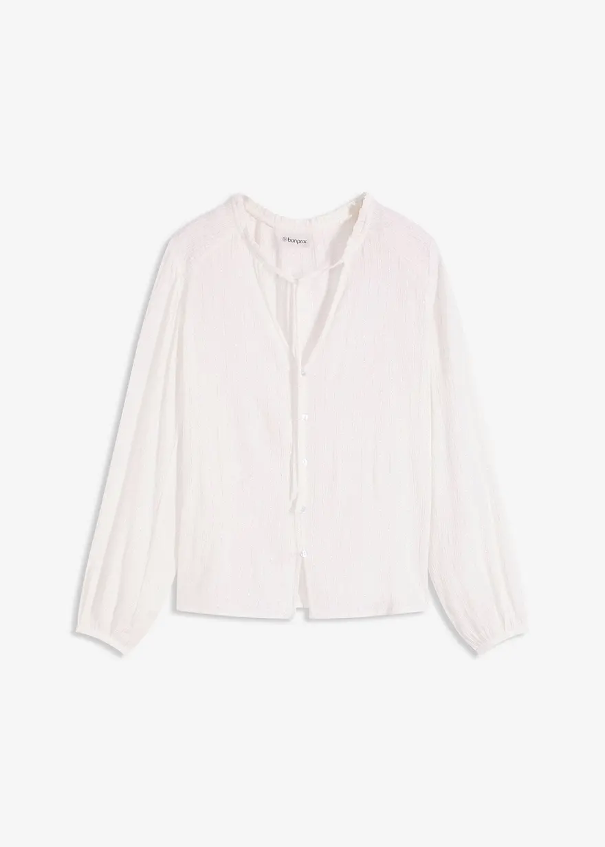 Bluse mit metallisierten Streifen