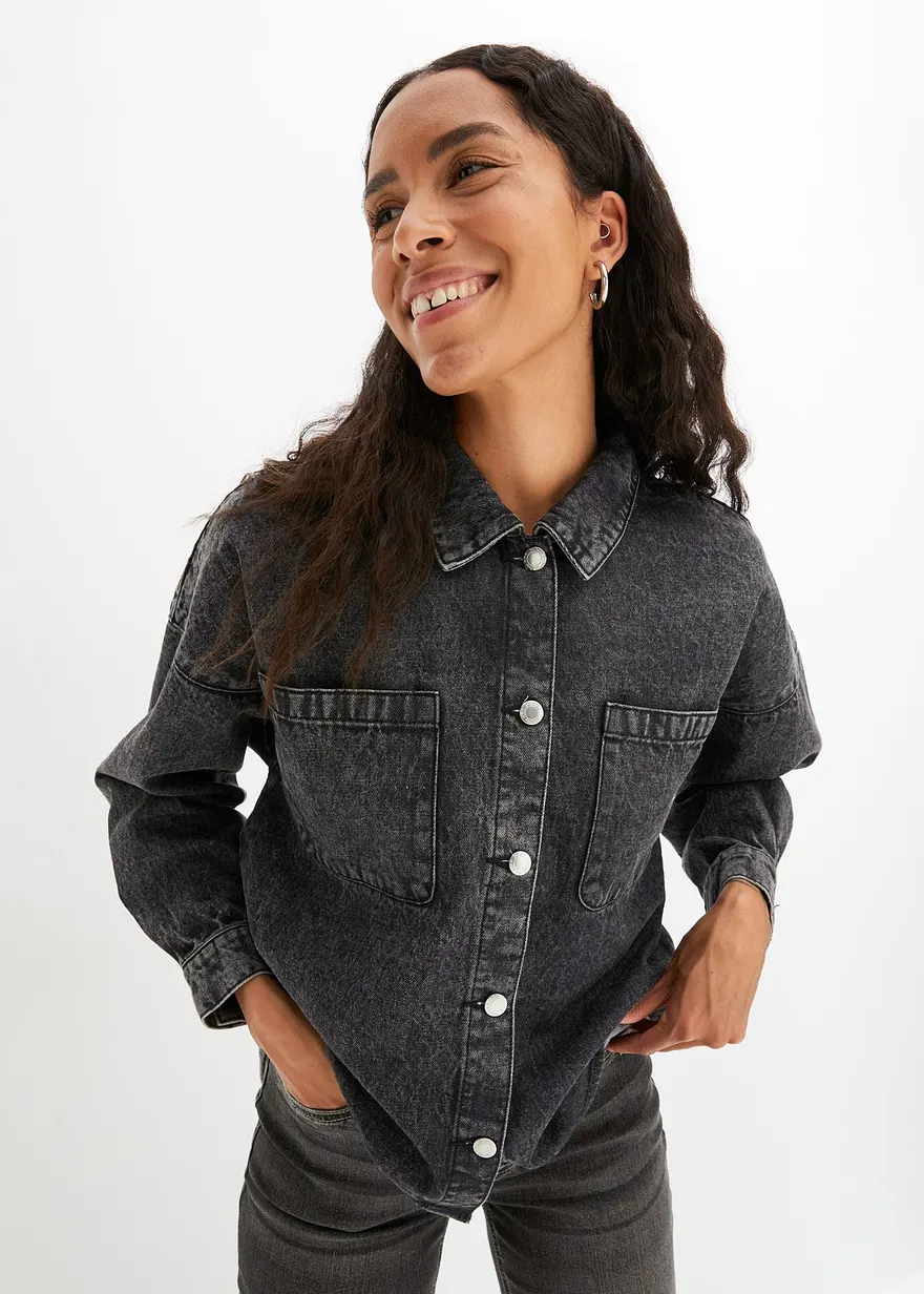 Oversized Jeans-Overshirt aus Bio-Baumwolle