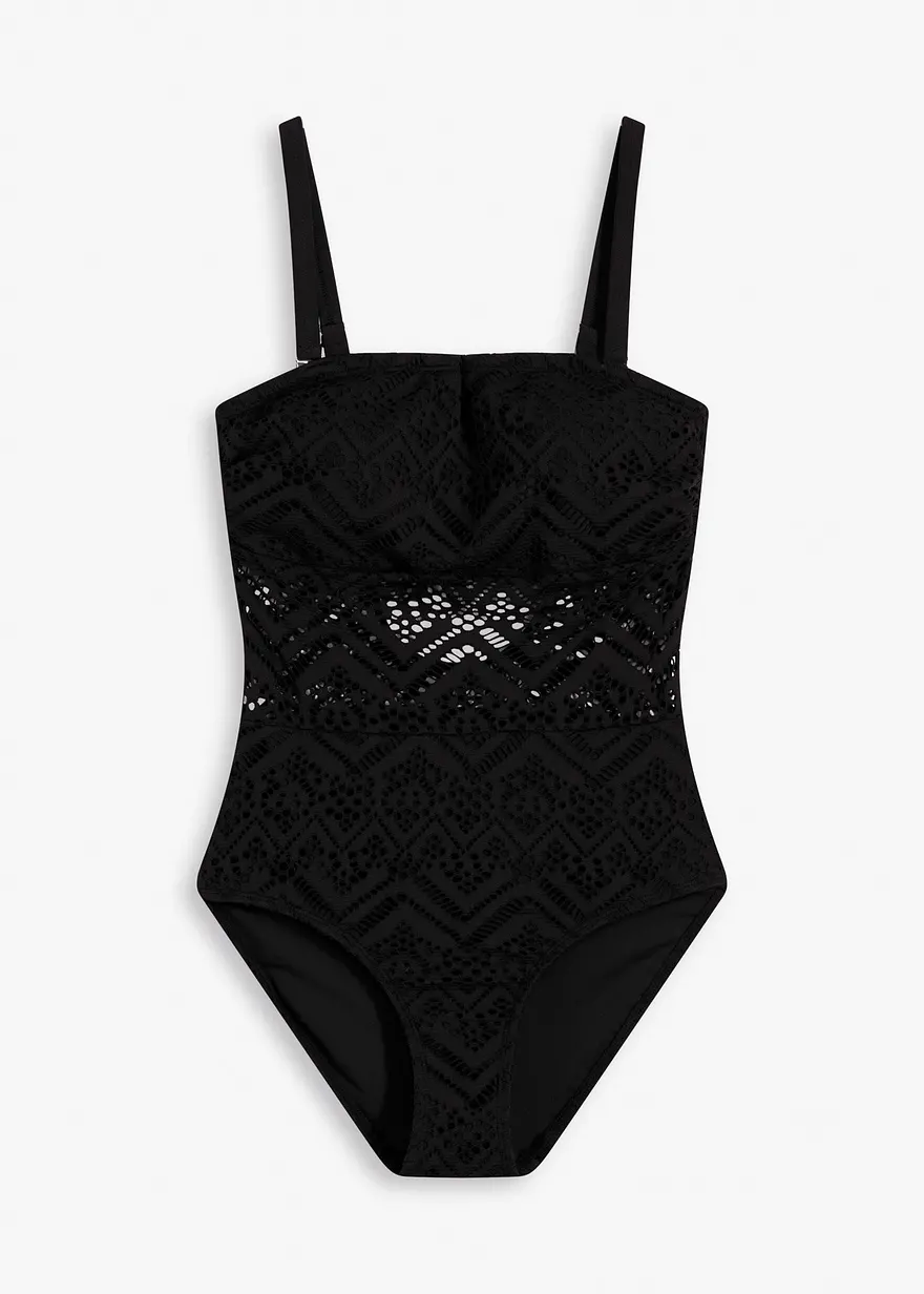 Bandeau-Badeanzug mit Spitze