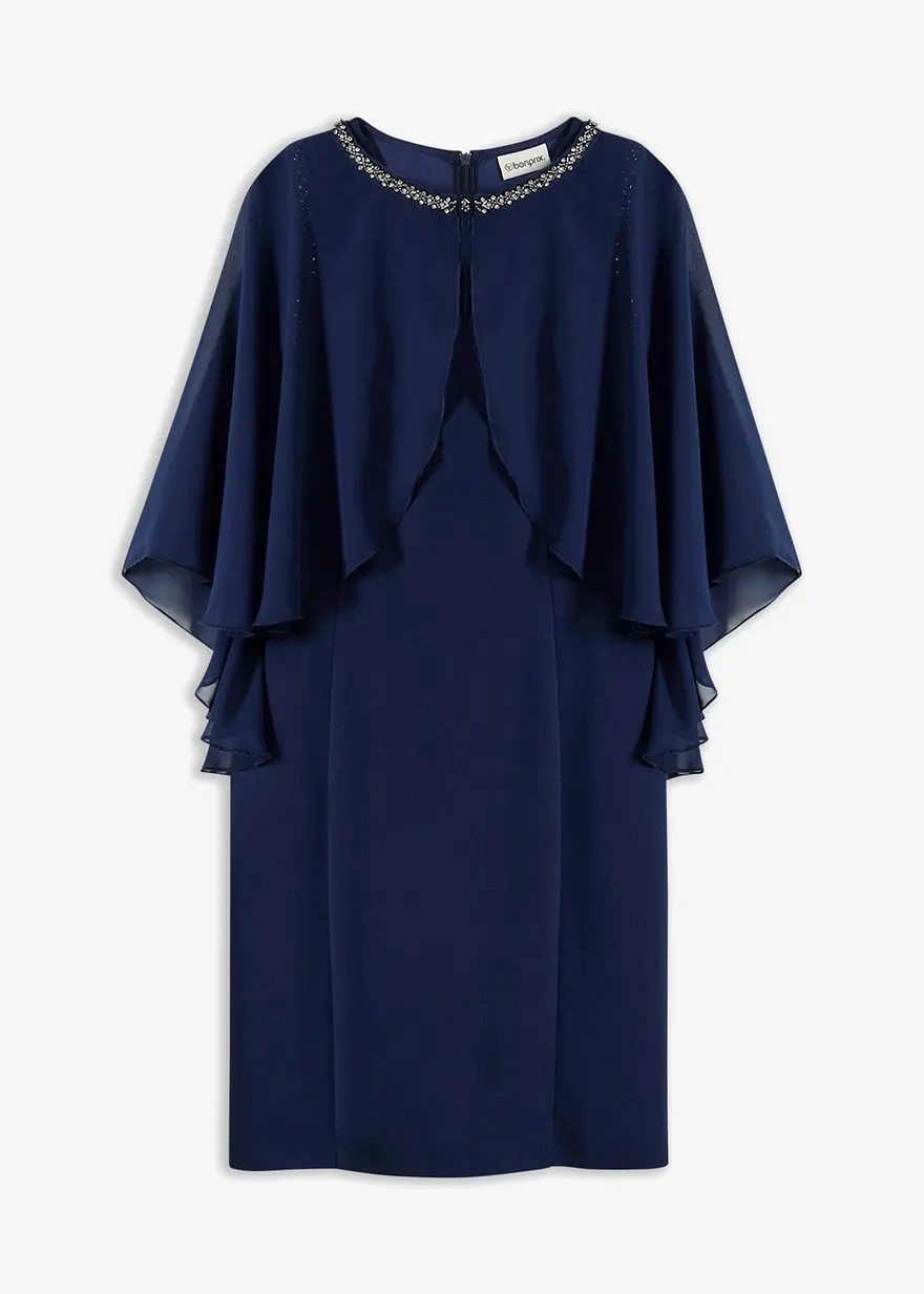 Bodycon-Kleid mit abnehmbarem Cape