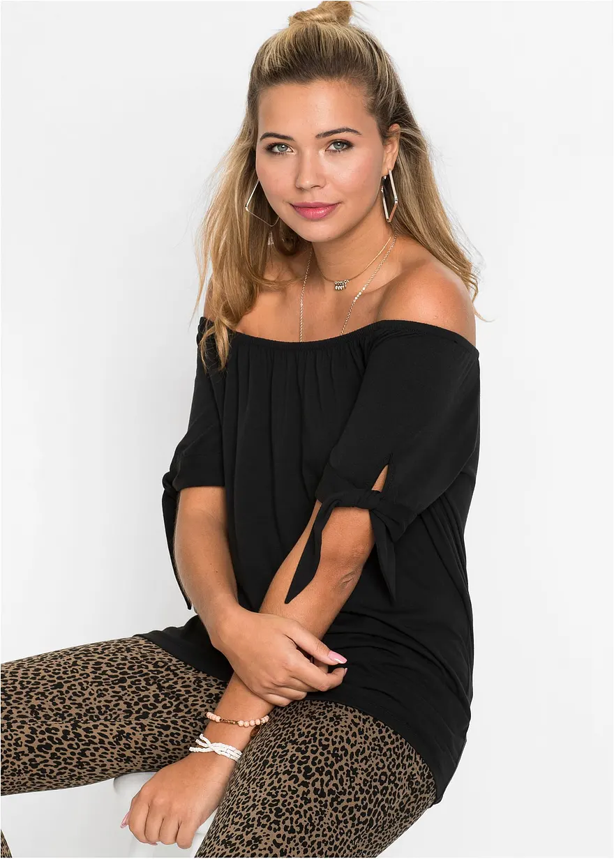 Carmenshirt mit Bindedetail