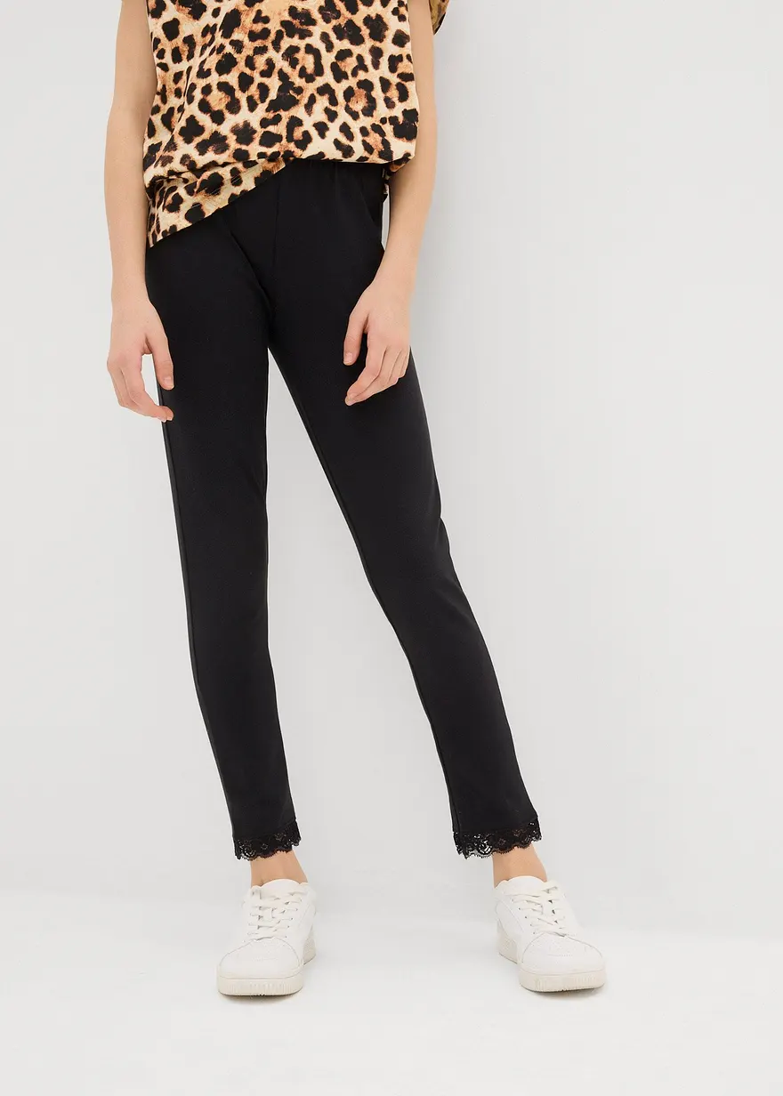 Leggings mit Spitzensaum (2er Pack)