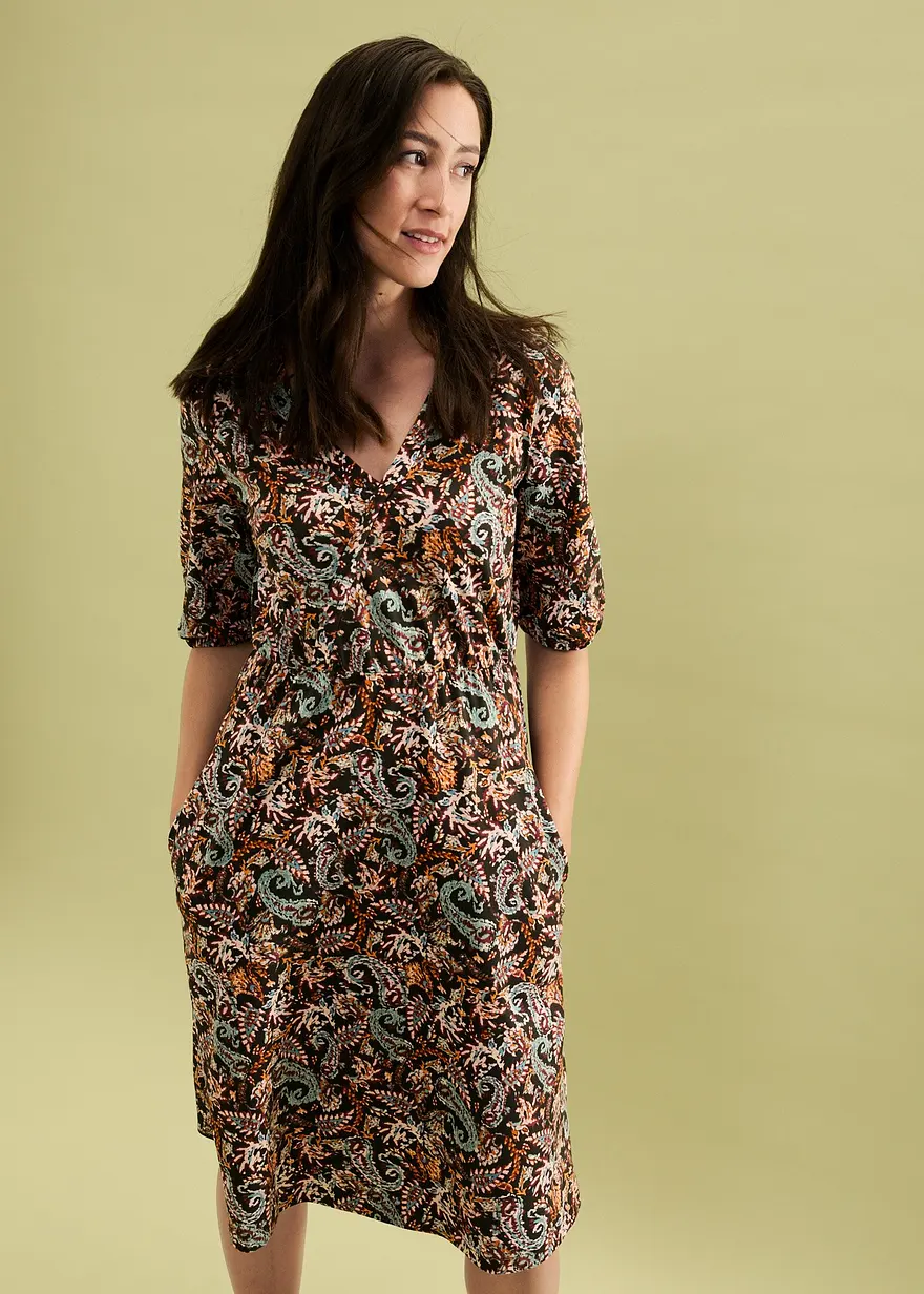 Wickelkleid aus Baumwolle mit Stretch