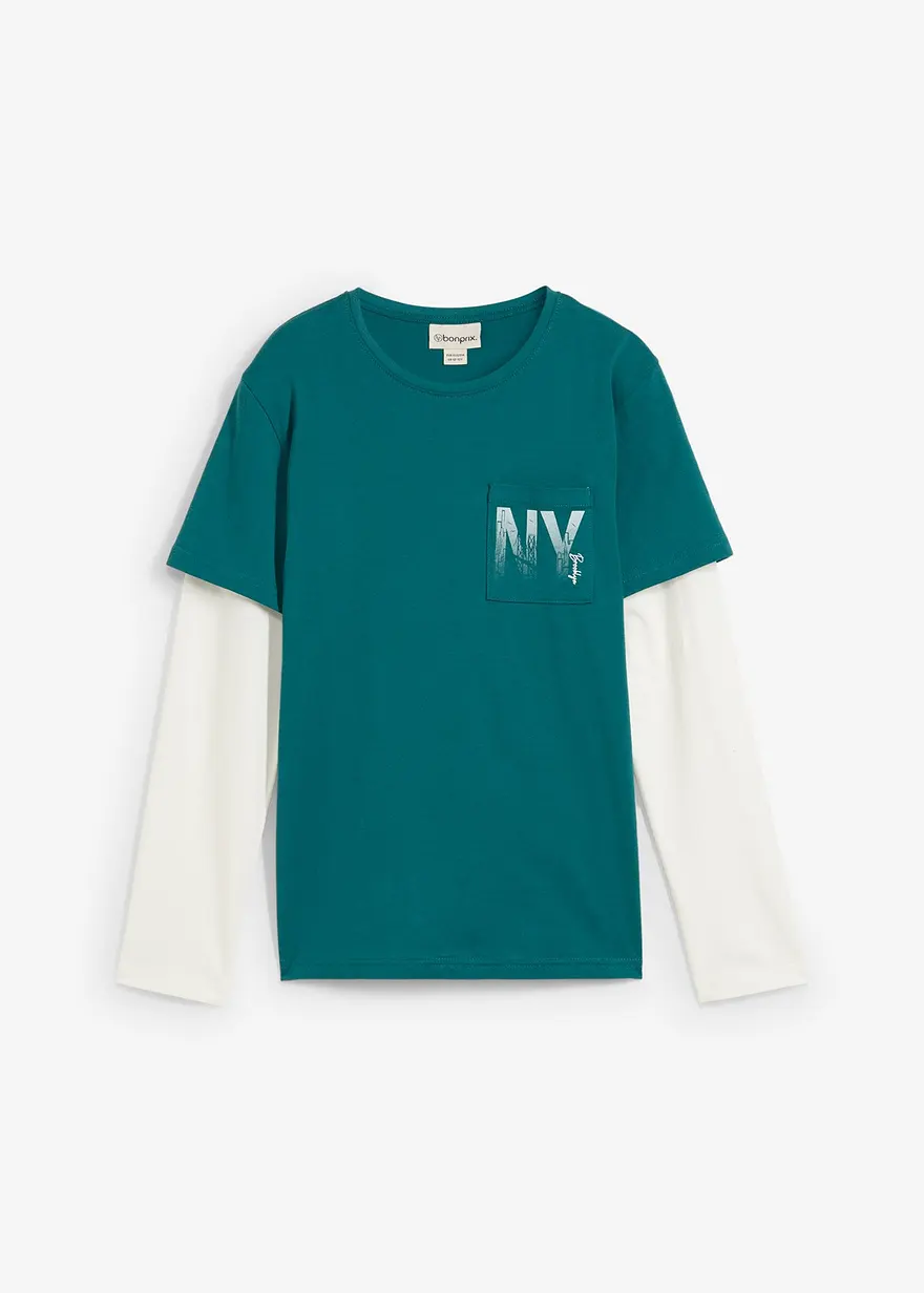 2-in-1 Langarmshirt aus reiner Bio Baumwolle