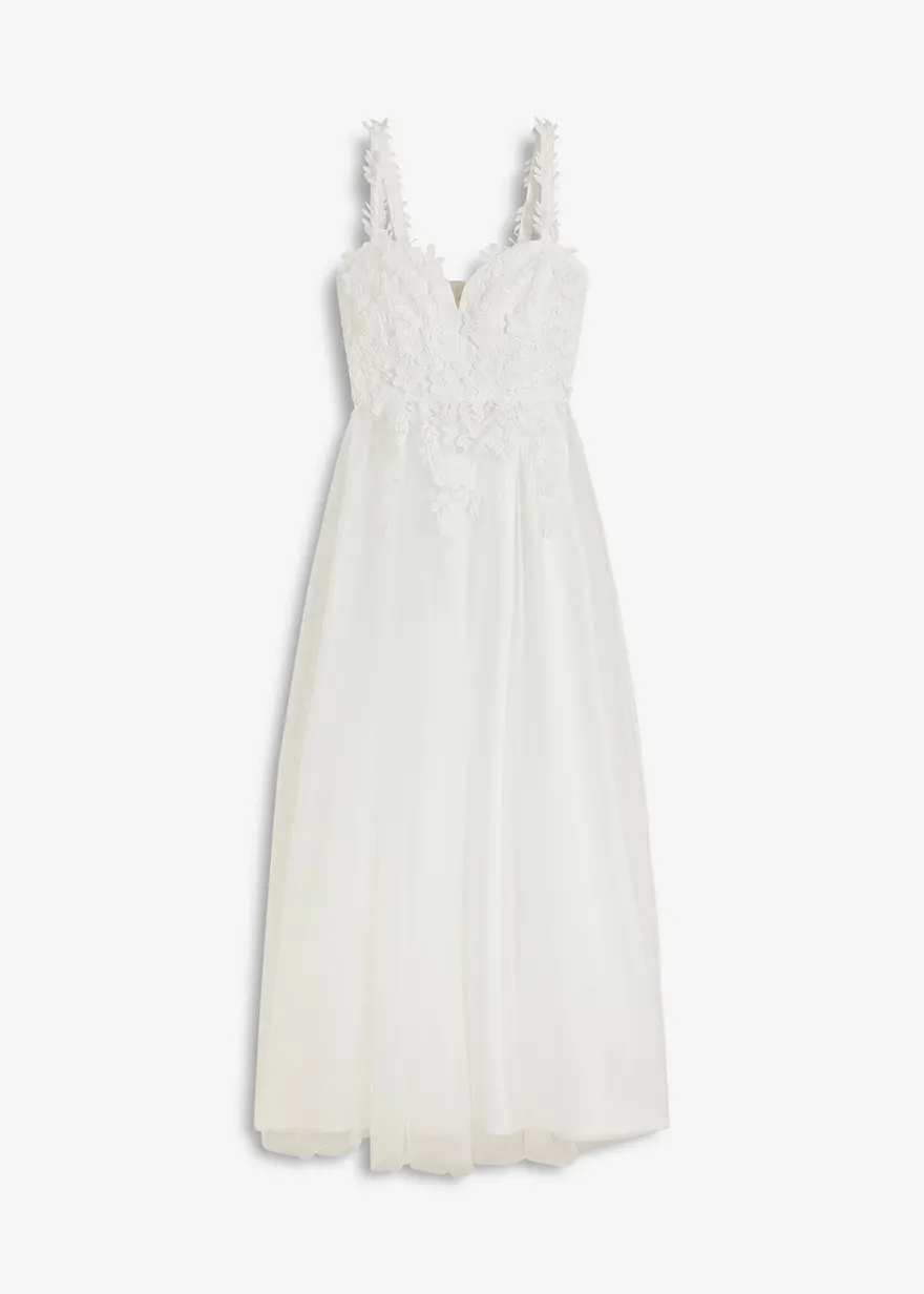 Brautkleid aus zartem Tüll mit Spitze