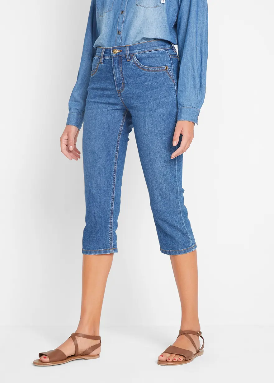 Slim Jeans, Mid Waist, Capri