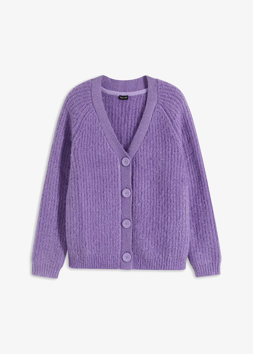 Gerippte Strickjacke