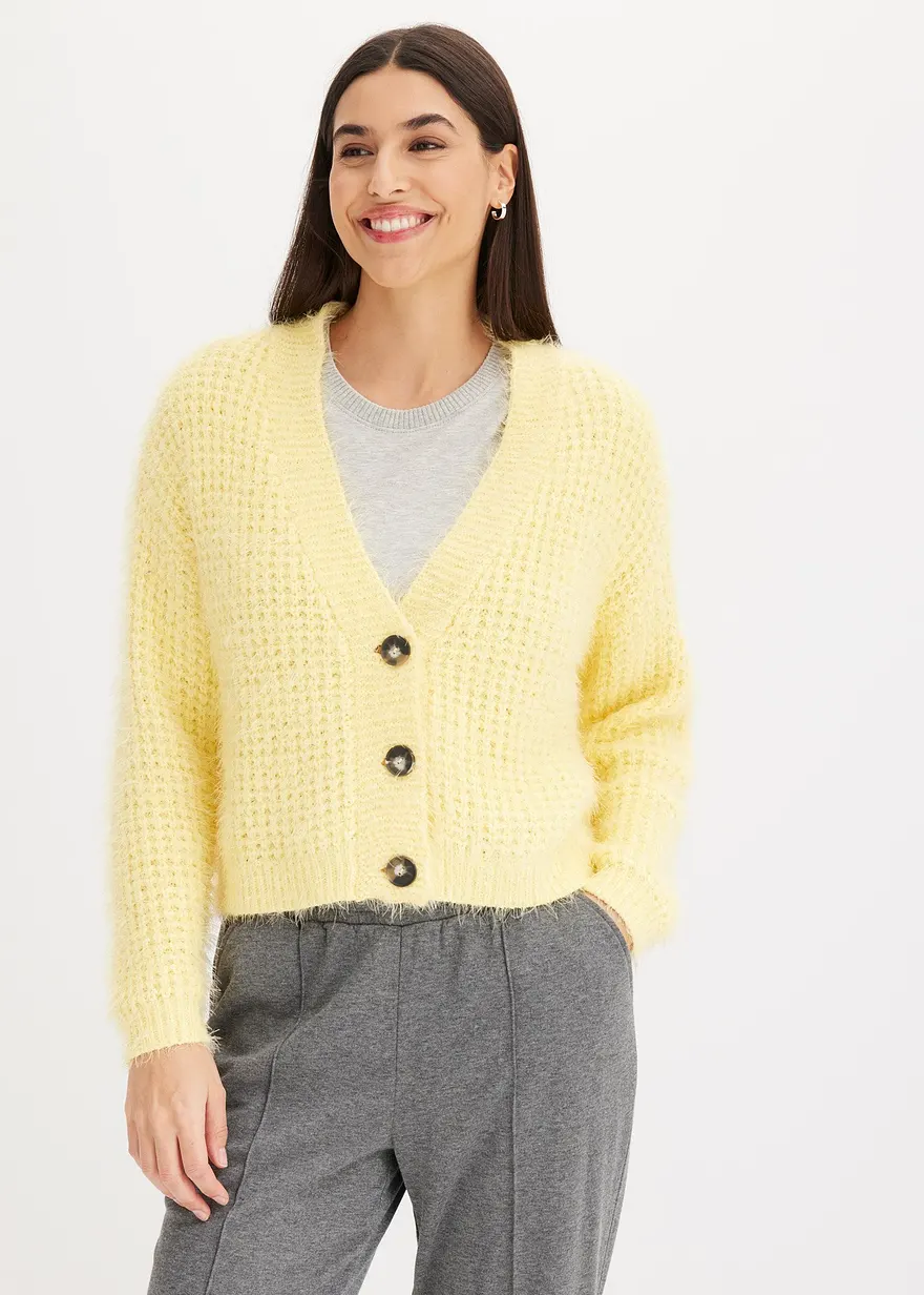 Oversize-Strickjacke mit Bändchengarn