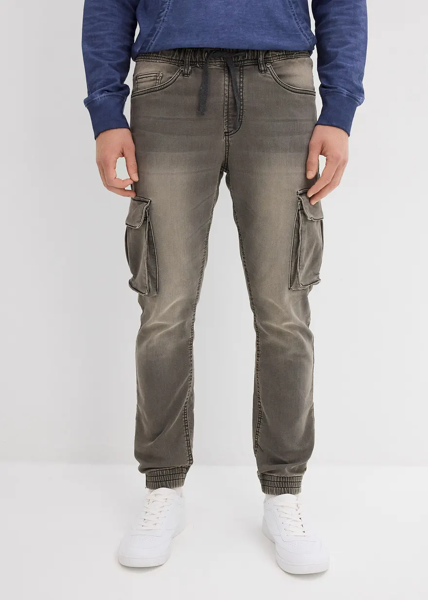 Slim Fit Schlupf-Sweat-Jeans, Straight