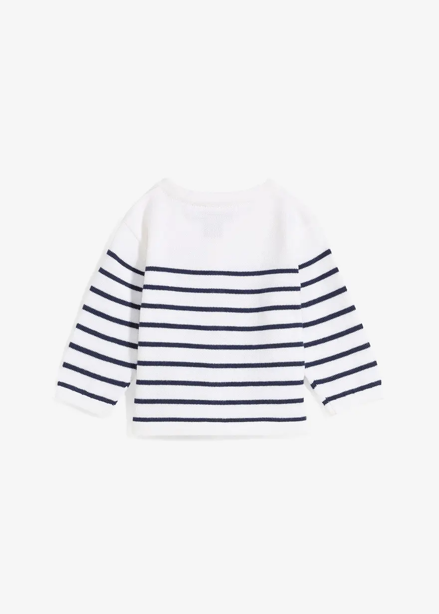 Maritime Feinstrickjacke mit Knöpfen