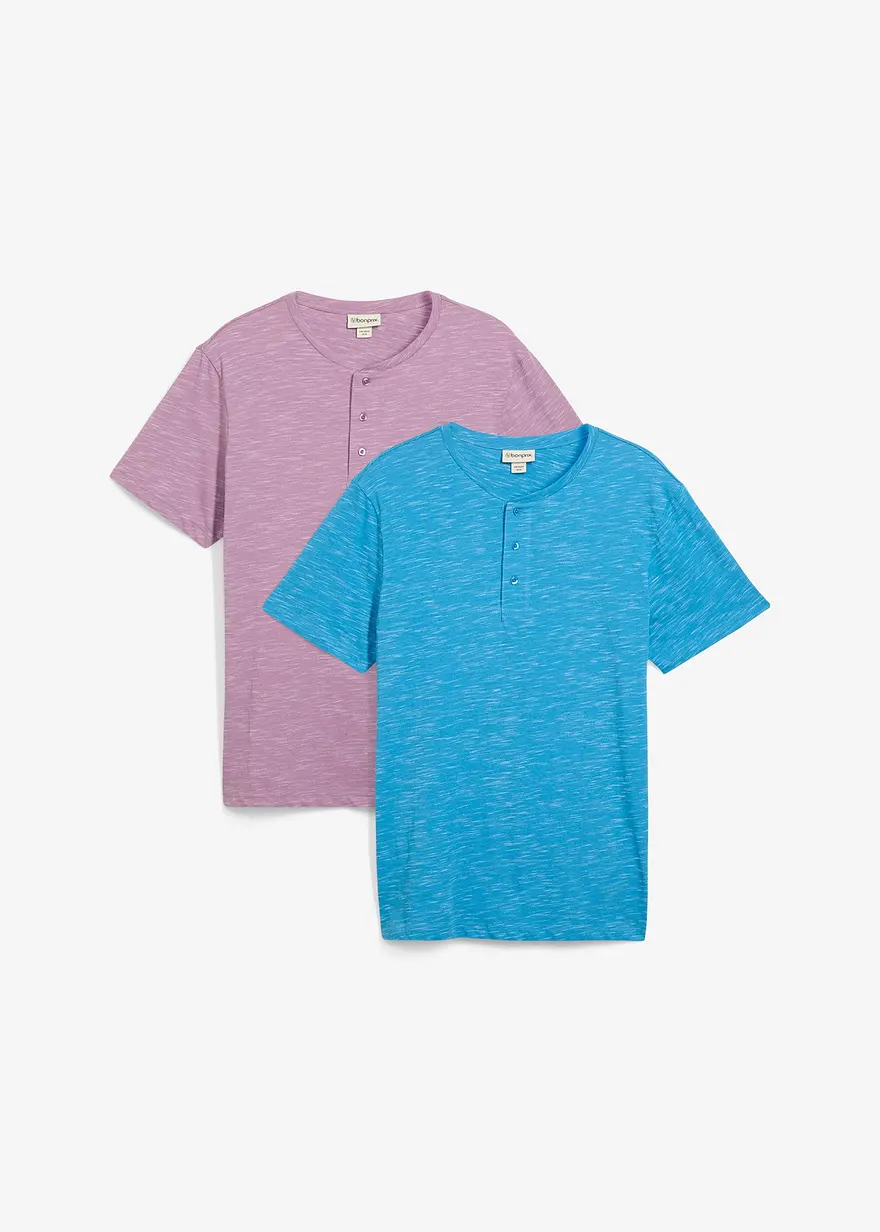 Henleyshirt, Kurzarm (2er Pack)