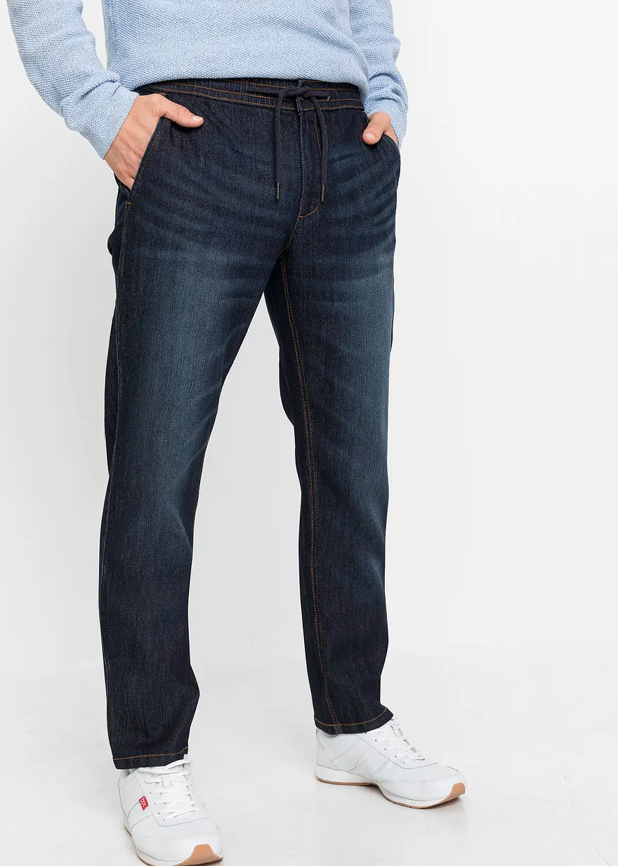 Leichte Regular Fit Stretch-Schlupfjeans, Straight