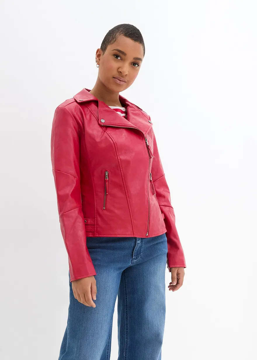 Lederimitat-Jacke