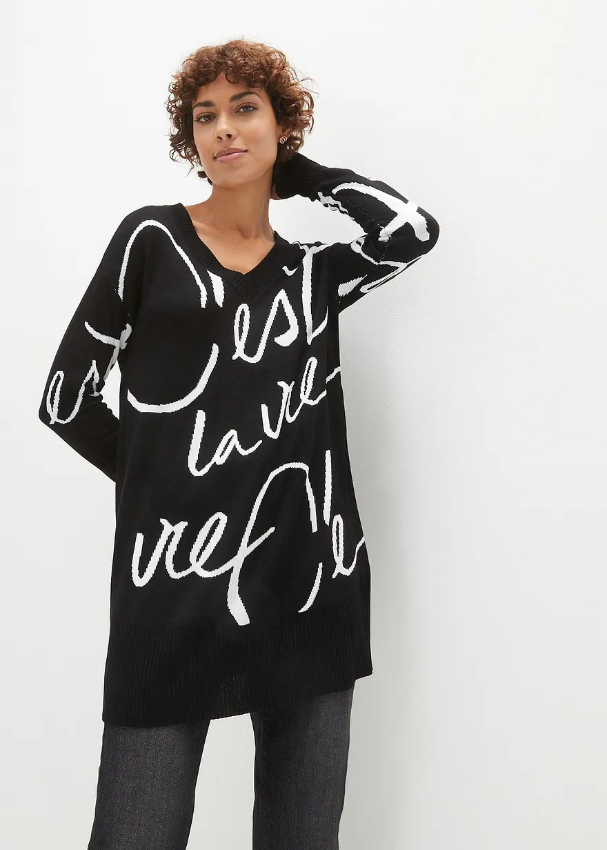 Longpullover mit Schriftzug