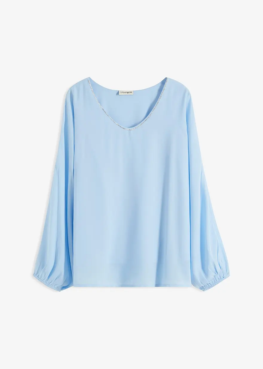 Chiffon-Tunika mit Glitzersteinchen