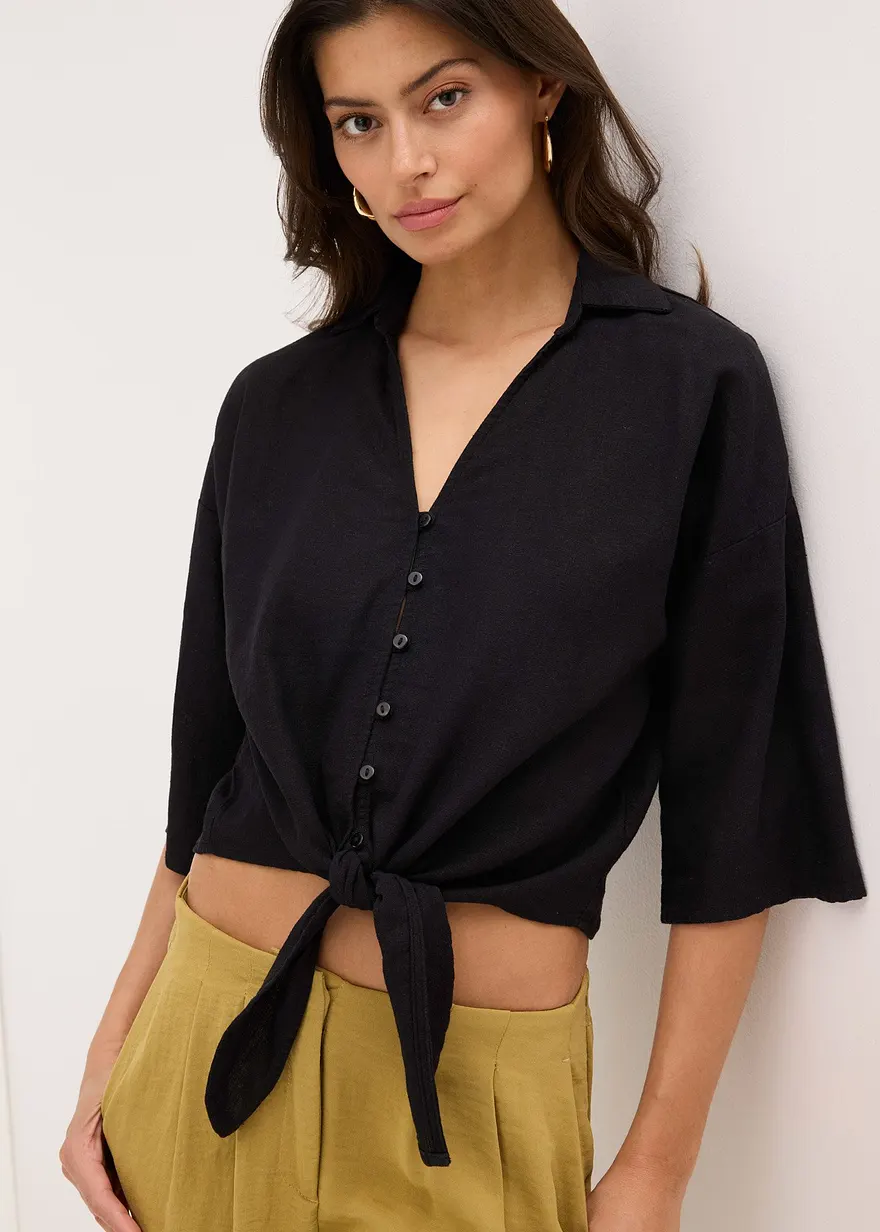 Leinen-Bluse