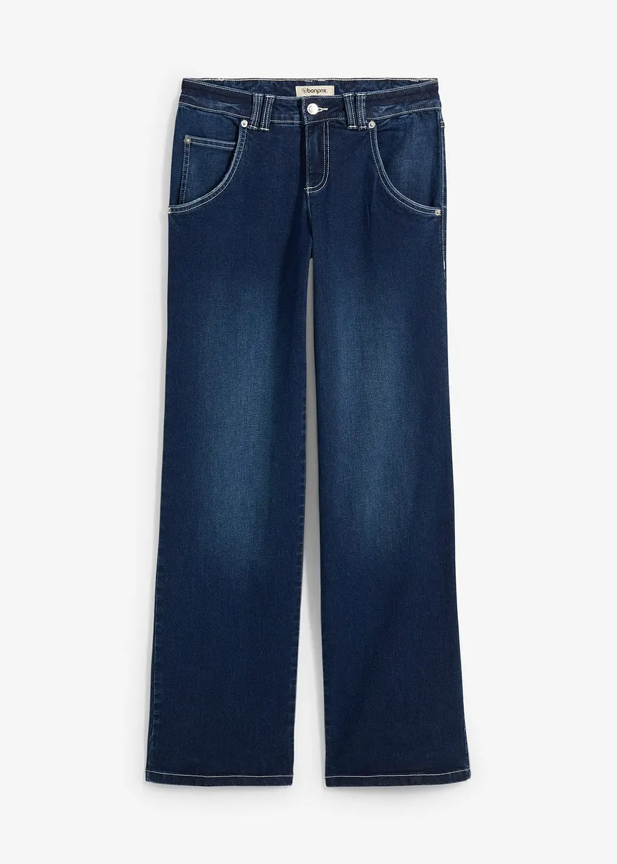 Straight Jeans Mid Waist, Stretch