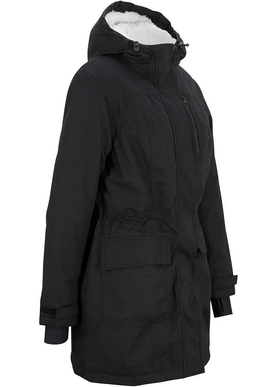 wasserdichte Funktions-Parka mit Teddyfleece in der Kapuze