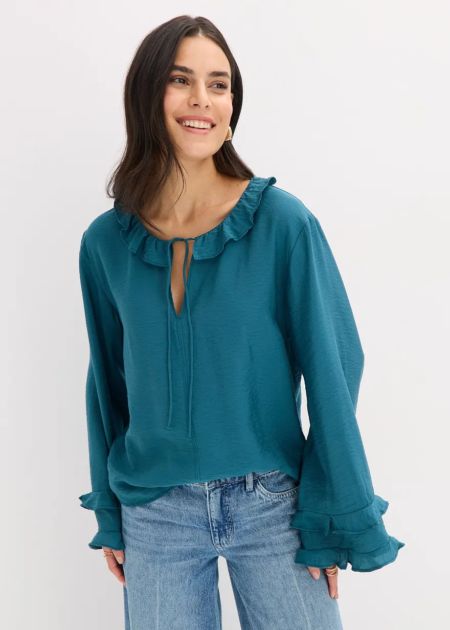 Boheme Bluse aus feinem Viskose-Mix