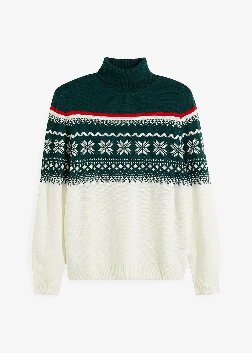 Norweger-Pullover mit Rollkragen