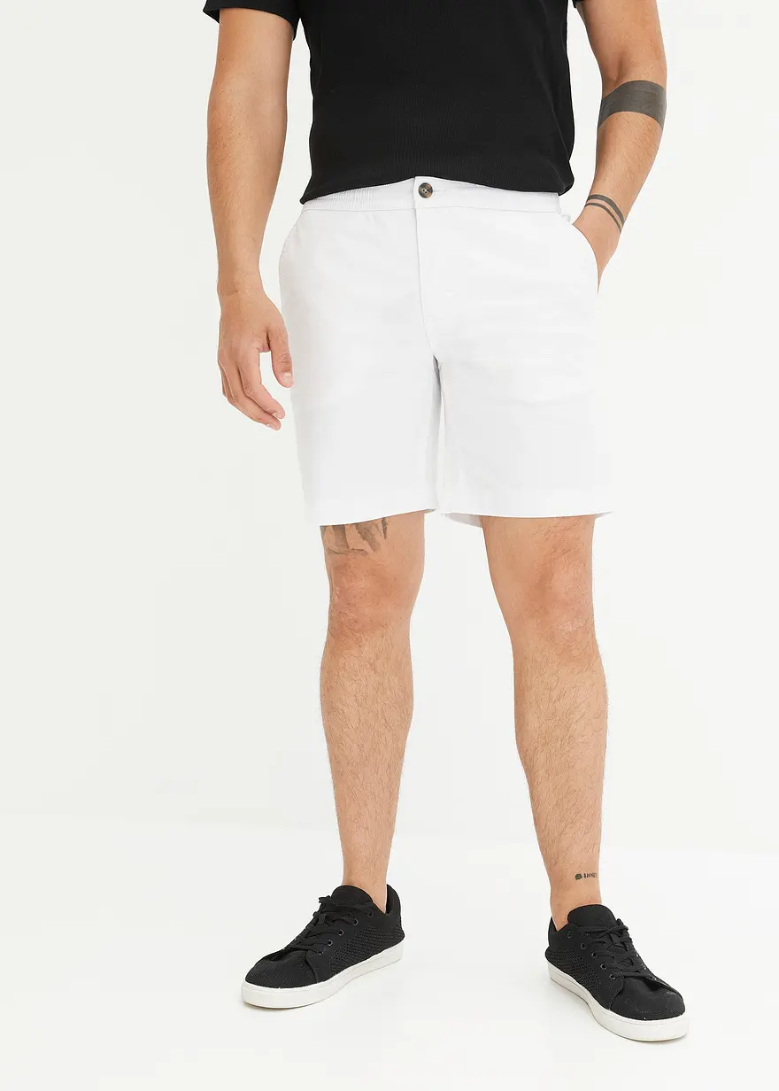 Stretch-Longshorts mit elastischem Bund, Regular Fit