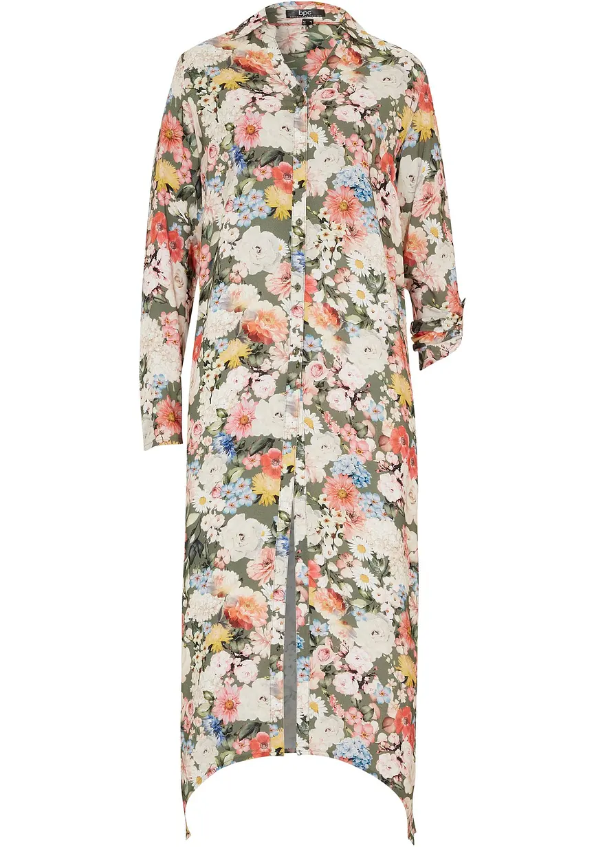 Longbluse aus fließender Viskose